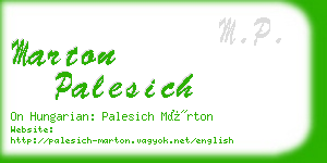 marton palesich business card